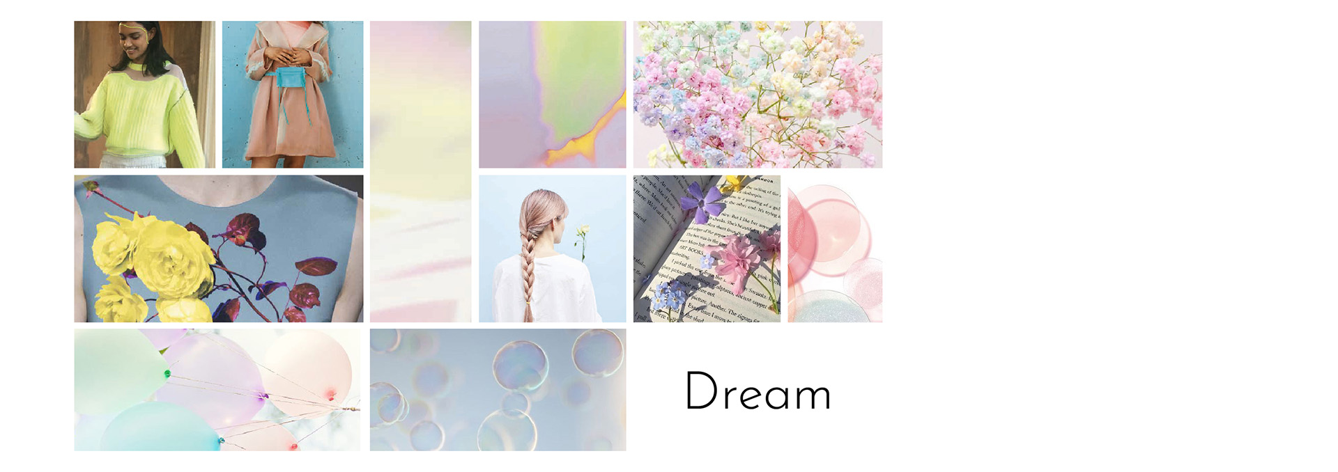 A moodboard for the creating brand.